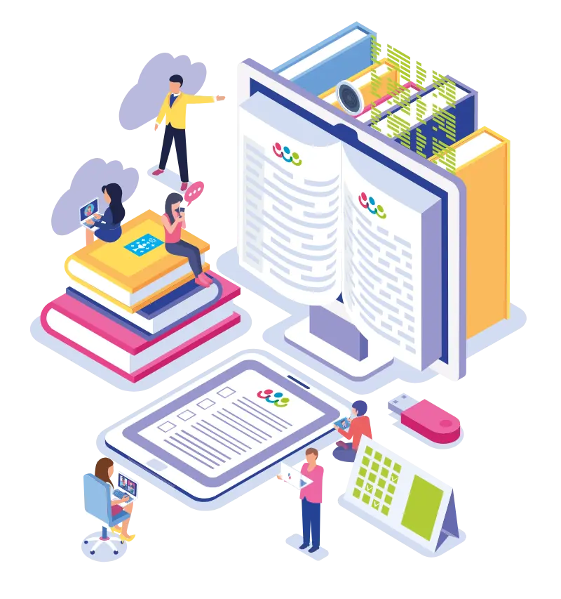 Ilustración de los materiales y recursos de estudio de LaAcademia.com